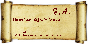 Heszler Ajnácska névjegykártya